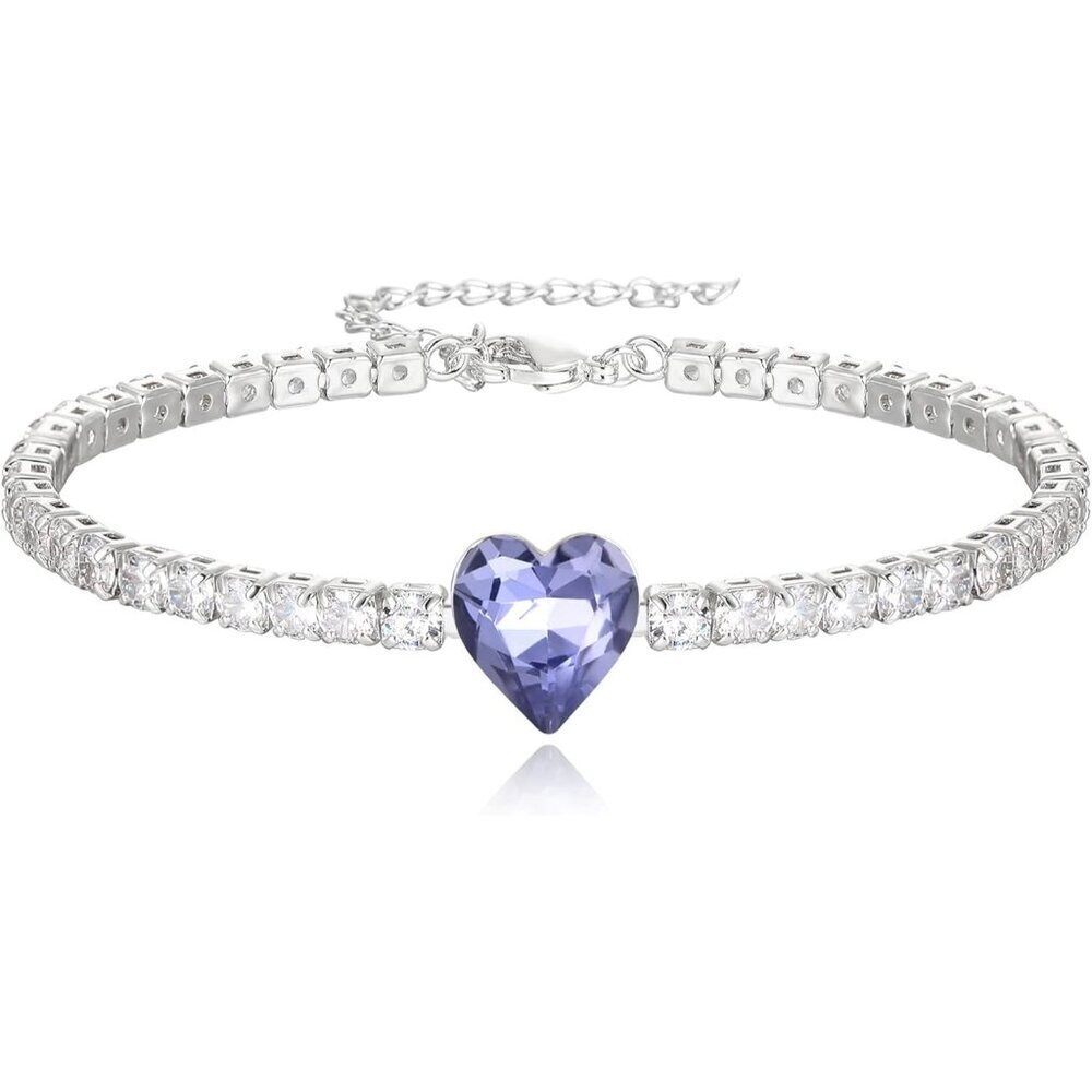 Women's Blue Dainty Trendy Adjustable Tennis Slide Bracelets Jewelry Gift